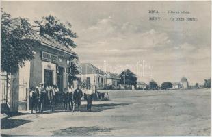 Bény, Fő utca, Wawra József üzlete és saját kiadása / Main street, shop