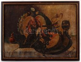 Gödény jelzéssel: Csendélet 1929. Olaj, vászon, kis szakadással, keretben, 34×47 cm