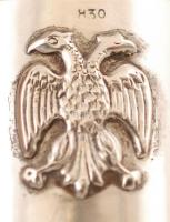 Ezüst szalvétagyűrű, kétfejű-sassal díszített, jelzett, Ag., nettó:23 gr., d: 4cm/
Silver napkin rin...