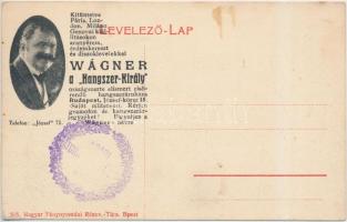 Pöstyénfürdő, Rónai nagyszálló, Wágner hangszer király reklám a hátoldalon / hotel, advertisement on...