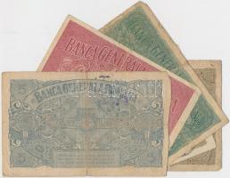 Románia / Német megszállás 1917. 25b (2x) + 1L + 2L + 5L mindegyik román felülbélyegzéssel T:III,III...