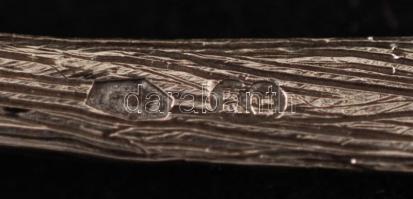cca 1900 Ezüst pálmalevél, jelzett, Ag., nettó:58 gr., cca 21cm/ Silver Palm Leaf, marked, Ag, net. ...