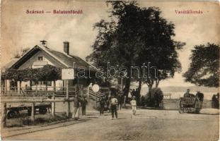 Balatonszárszó, Szárszó-Balatonfürdő; vasútállomás, kiadja Márkus Béla (EK)