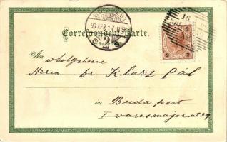 1899 Karlovy Vary 'Gruss aus Karlsbad' Judaica, Ottmar Zieher litho (EK)