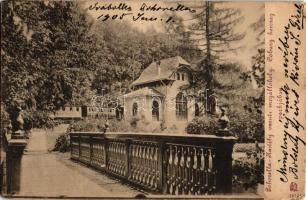 Koháryháza, Pohorella; Coburg herceg park, Kastély vasúti megállóhely, vonat / park, railway station, castle (EK)