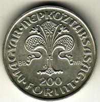 1978. "Első magyar aranyforint" 200Ft Ag T:BU