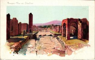 Pompei, Via di Stabia litho s: Crattonara