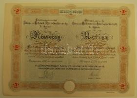 1926. Felsőmagyarországi Bánya- és Kohómű Rt. részvány 125Pengőről osztalékszelvényekkel
