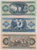 1962-1969. 10Ft (3x) + 1965. 50Ft + 1969. 20Ft, nyomdai papírráncokkal T:II