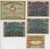 Nagyszőllős 1919. 50f + 1K + 2K + 3K + 5K "Ugocsai Világítási Rt." értékjegy borítékban T:...
