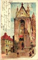 Vienna, Wien, Kirche Maria am Gestade / church, litho s: Geiger R.
