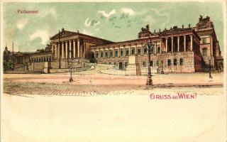 Vienna, Wien, Parlament, litho