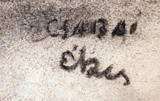 Csabai jelzéssel: Női alak. Szén, papír, 48×34 cm