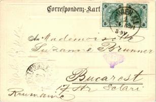 Vienna, Wien, Parlament, Passepartoukarte, Wappen / Emb. coat of arms litho