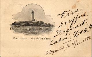 1899 Alexandria, Alexandrie; Entrée des Passes / pass, lighthouse