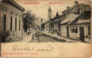 Nagybánya, Magyar utca, Molnár Mihály kiadása / street (EB)