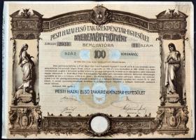Budapest 1906. "Pesti Hazai Első Takarékpénztár-Egyesület" nyeremény-kötvénye 100K-ról, sz...