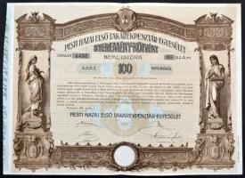 Budapest 1906. "Pesti Hazai Első Takarékpénztár-Egyesület" nyeremény-kötvénye 100K-ról, sz...