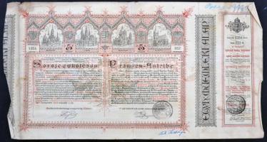 Budapest 1886. "Egyházi Műemlék Alap" Sorsjegykölcsöne 5Ft-ról a budapest-lipótvárosi bazi...