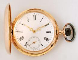 Systeme Glashutte arany (Au.) 14 k zsebóra, másodpercmutatós, jelzett, jól működik, számlapon apró f...