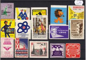 1900-1960. 15 klf. kiállítási levélzáró / 15 versch. Ausstellungsvignetten