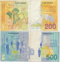Belgium 1995. 200Fr + 1998. 500Fr beválthatóak a Belga Nemzeti Banknál T:III
Belgium 1995. 200 Franc...