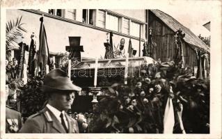 1938 Rózsahegy, Andrej Hlinka temetése / the funeral of Andrej Hlinka, photo 'Ruzomberok, Andrej Hlinka' So. Stpl