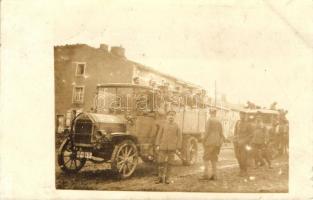 Military truck with soldiers, photo