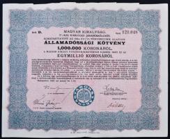 Budapest 1925. "Magyar Királyság 5%-kal kamatozó Járadékkölcsön Államadóssági Kötvény" 125...