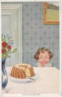 Liebe auf den ersten Blick / Child with cake, Primus 1249. 8 Dess. s: H.S.B. Herbert Schultz (EK)