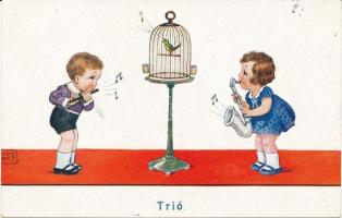 Trió / Children, saxophone, flute, bird, W.S.S.B. 5055. s: John Wills