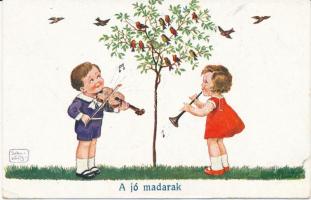 A jó madarak / Children, violin, trumpet, birds, humour, W.S.S.B. 5055. s: John Wills (EK)