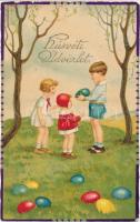 Easter, children, eggs, Amag No. 2677. litho