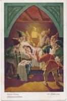 Brüder Grimms Schneewittchen / The Brothers Grimms Snow White, dwarves, Serie 147 Nr. 3859. s: O. Kubel