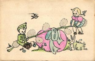 Greskovics Teréz, a 416. sz. diákkaptár tagja által tervezett húsvéti üdvözlőlap / Easter s: Greskovics Teréz (EK)