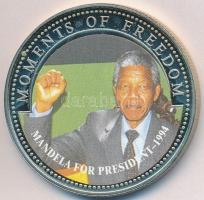 Libéria 2001. 10$ Szabadság pillanatai- Mandela elnök lesz multicolor T:PP felületi karc Liberia 2001. 10 Dollars Moments of Freedom- Mandela for president multicolor C:PP slightly scratched