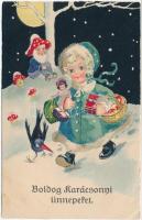 Christmas, dwarf, mushrooms, Erika Nr. 6072. litho (EK)