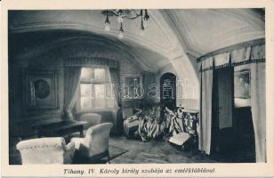 Tihany, IV. Károly király szobája az emléktáblával, belső