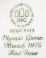 Copenhagen Olympiade dísztányér sorozatból: Munich 1972. Levonóképes, jelzett, hibátlan, d: 18 cm