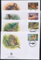 WWF Énekesmadarak sor + 4 FDC WWF Songbird set + 4 FDC