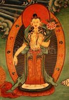 Jelzés nélkül: Mandala, aprólékos, finom munkával közel 100 Buddha figurából készült. Vegyes technik...