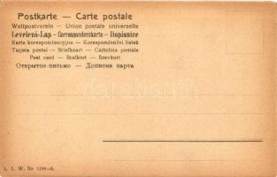 Speis und Trank betam mein Rösschen... / K.u.K. cavalryman, romantic litho postcard Cs. és kir. hads...