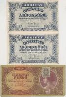 30db vegyes magyar korona, pengő, adópengő bankjegy T:vegyes