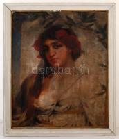 Papp jelzéssel: Cigány lány. Olaj, vászon, sérült, keretben 70×50 cm
