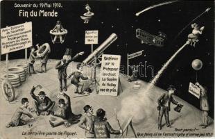 Souvenir du 19. Mai 1910 - Fin du Monde / end of the world, humorous cartoon postcard