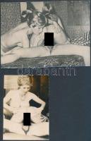 cca 1950 Korabeli pornó képek, 2db, 9x12cm, 8x6cm/ 1950 Vintage porn pictures, 2, 9x12cm, 8x6cm