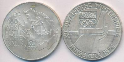Ausztria 1976. 100Sch Ag "Innsbruck - XII. téli olimpia / Lesikló sánc" + 1977. 100Sch Ag ...