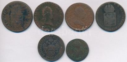 1812. 1kr Cu + 1816S 1/4kr Cu + 1816G 1kr Cu + 1848. 1kr Cu + 1851B 1kr Cu + Ausztria 1781A 1kr Cu &...