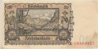 Német 3. Birodalom 1939. 20M T:II
German Third Reich 1939. 20 Mark C:XF