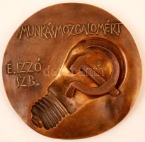 Janzer Frigyes (1939-):E. Izzó SZB -Száz éves a VASAS plakett,bronz, jelzett, , d:12 cm